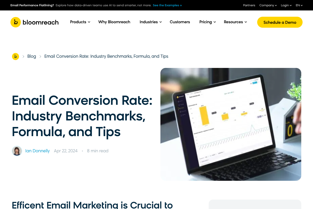 Case study showing cart abandonment email conversion improvement with personalization