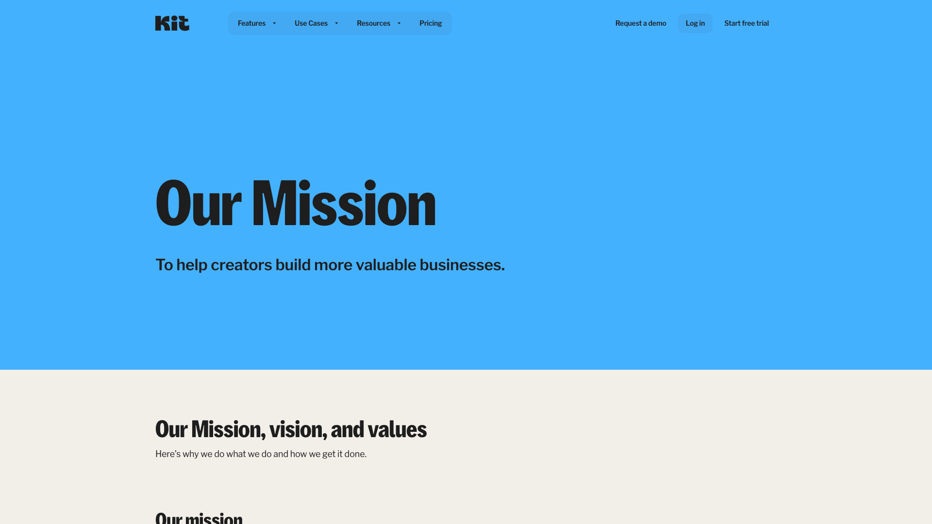 ConvertKit minimal brand design with limited color palette and typography focus