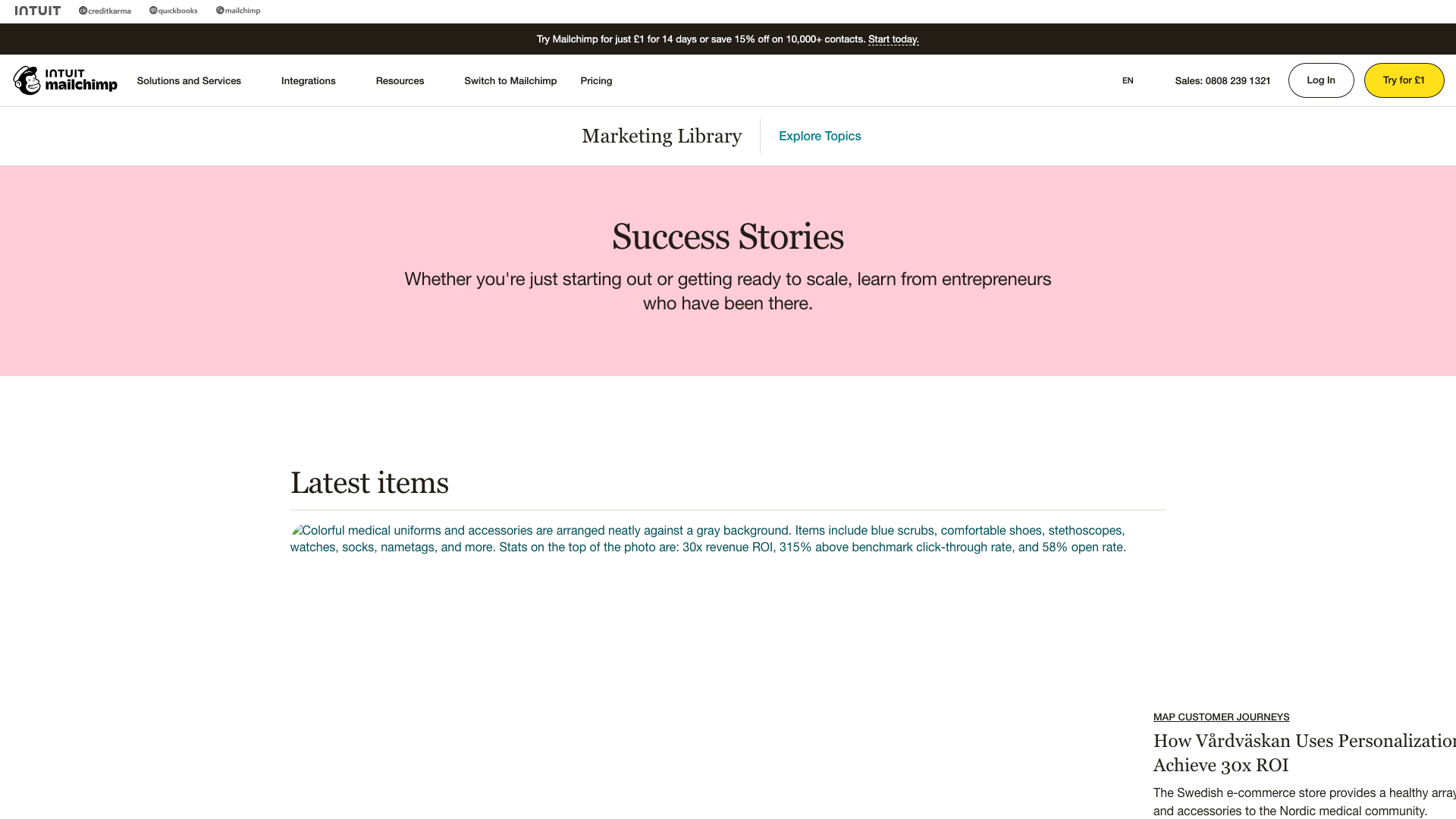 Mailchimp case studies with mixed visual styles