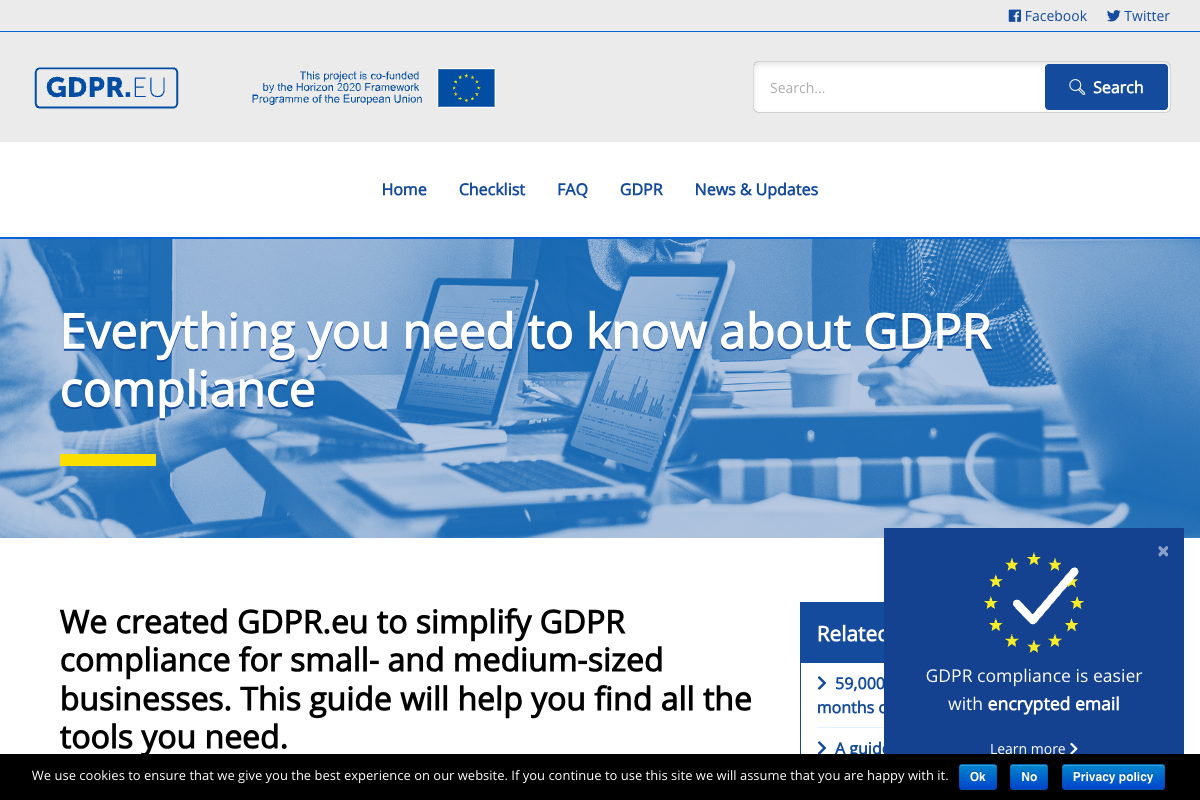 GDPR compliance checklist showing comprehensive requirements for email marketing platforms