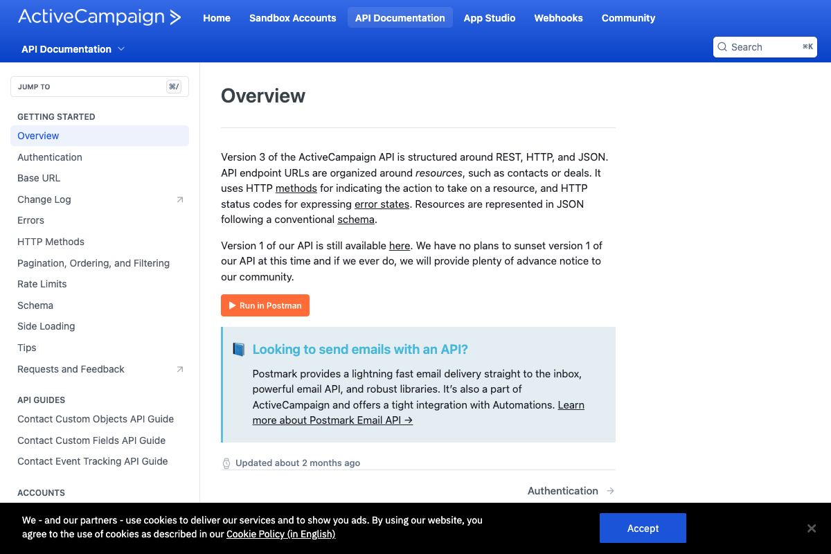 Example of comprehensive API documentation structure showing detailed endpoint specifications
